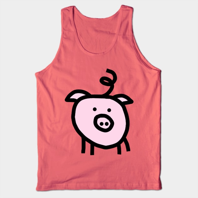 Cute Pink Pig Graphic Art Tank Top by ellenhenryart